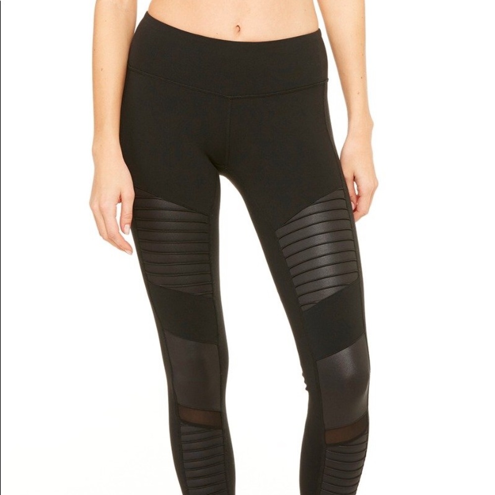 Alo yoga black moto high-waisted leggings
